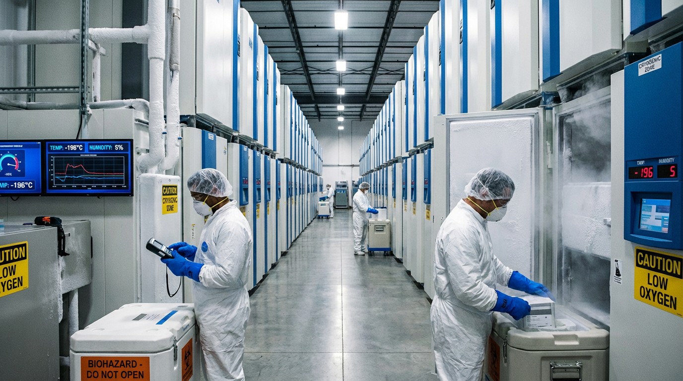 Deep cryogenic cold storage at minus 196 degrees