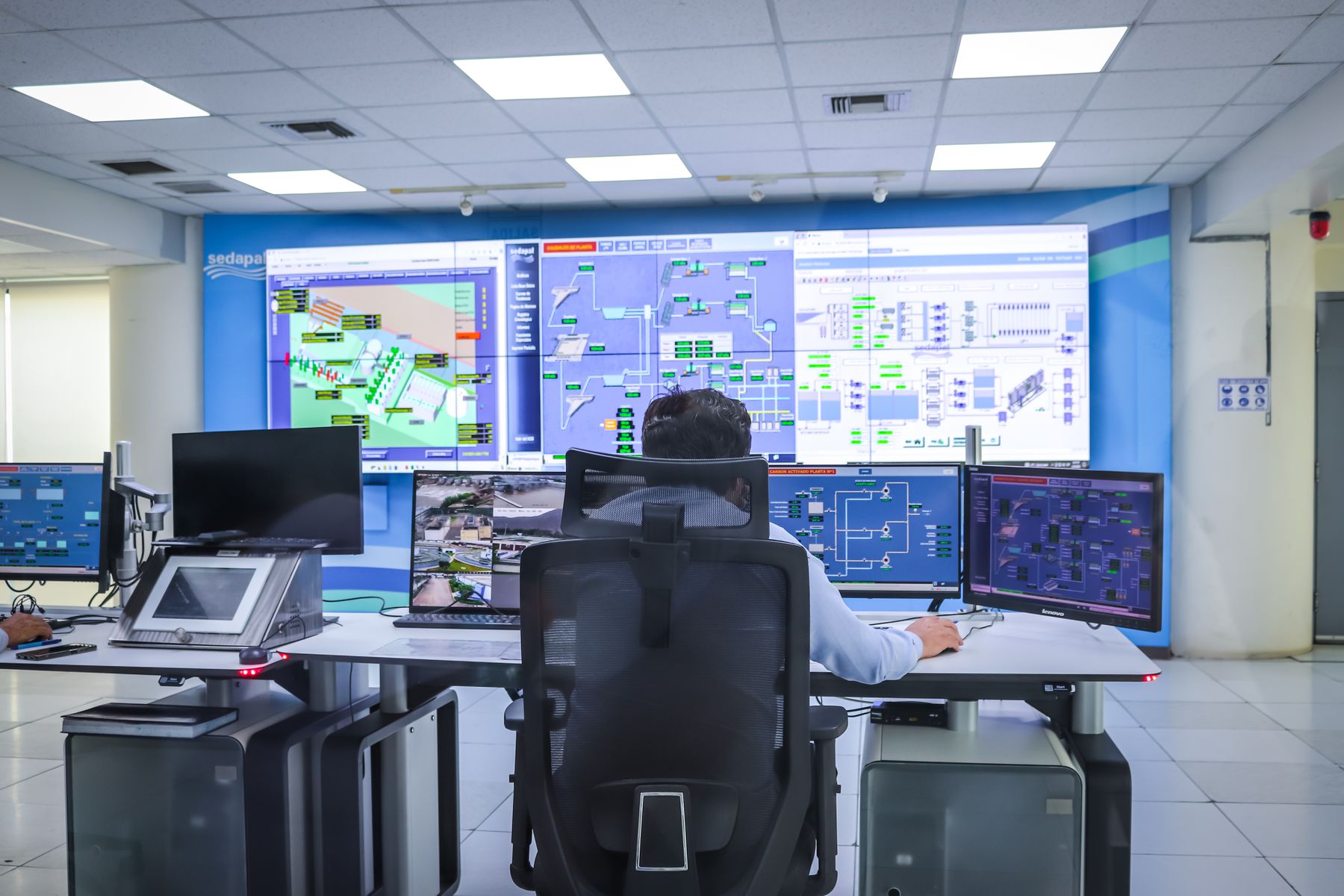 Logistics control tower operators tracking shipments